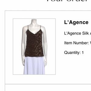 L'AGENCE Brown Leopard Print Top